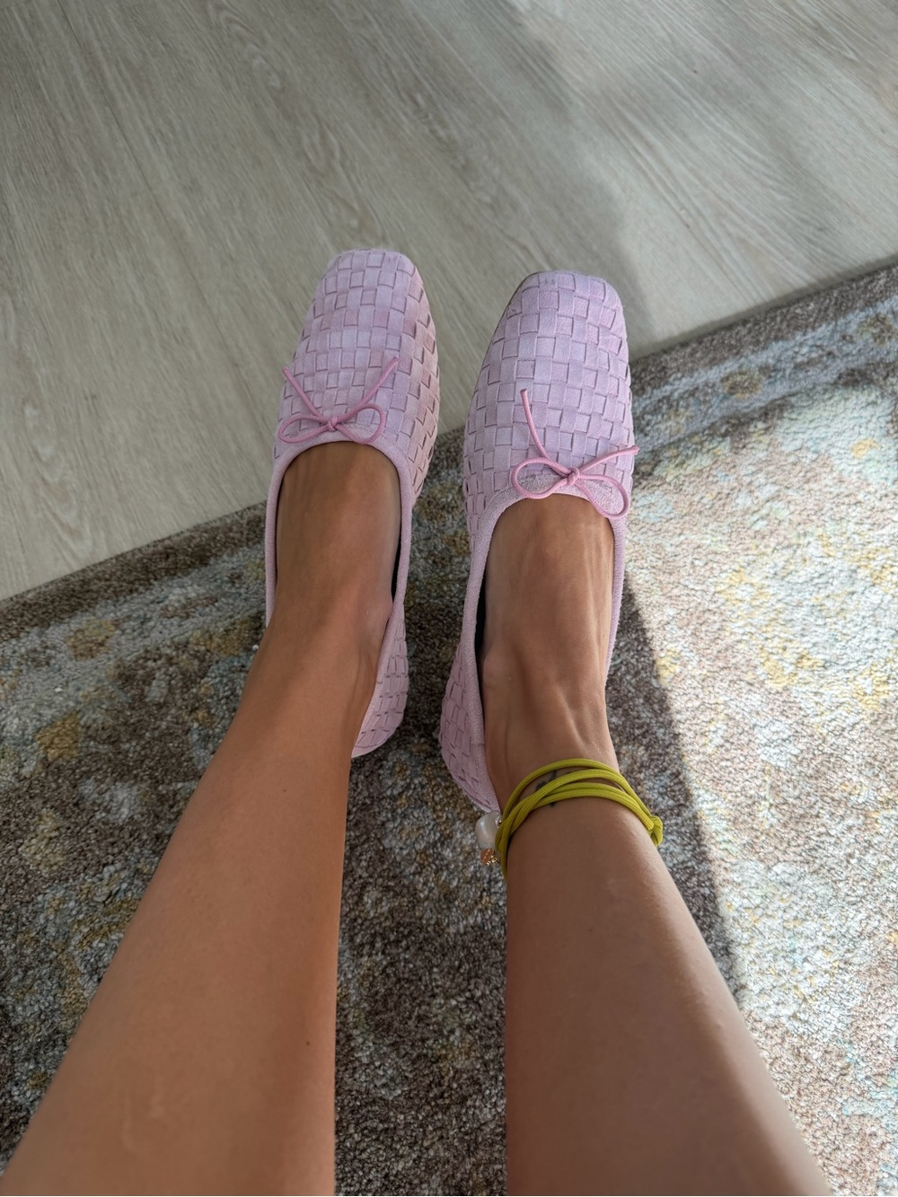 Freda Salvador Pink Woven Bow Ballet Flats